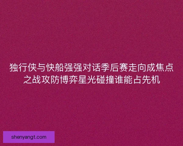独行侠与快船强强对话季后赛走向成焦点之战攻防博弈星光碰撞谁能占先机