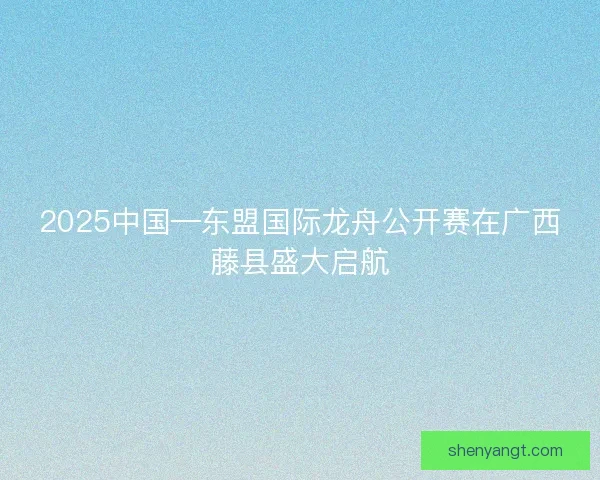 2025中国—东盟国际龙舟公开赛在广西藤县盛大启航