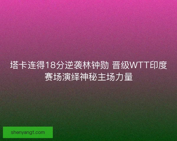 塔卡连得18分逆袭林钟勋 晋级WTT印度赛场演绎神秘主场力量